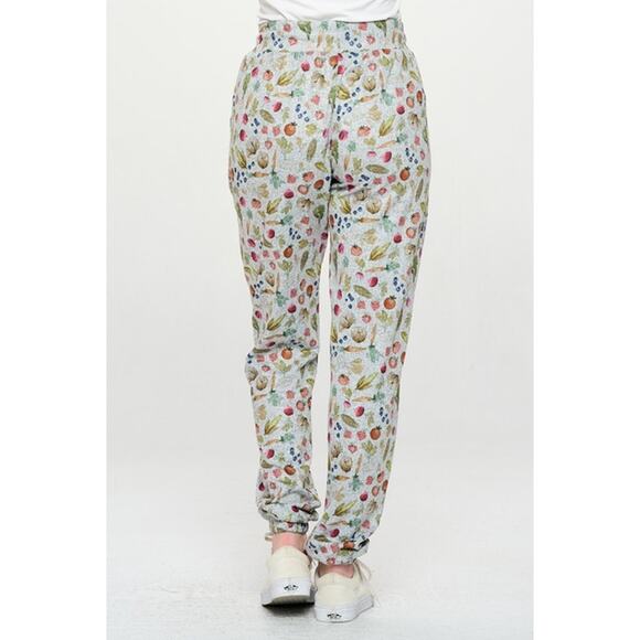 SM Wardrobe Vegetable Print Tie Waist Jogger Pants - Picture 5 of 6